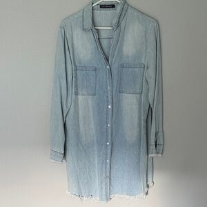 Light Blue Denim Shirt Dress